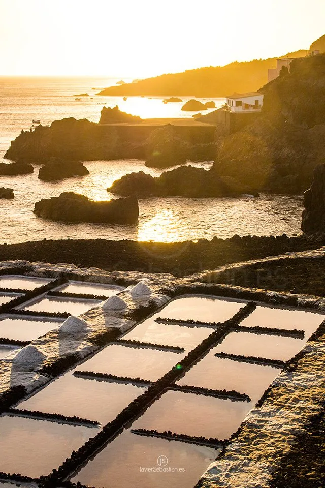 Saltworks in sunset