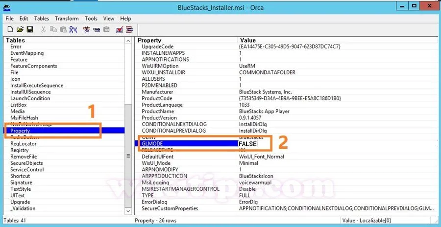 Sửa file MSI cho phép Cài BlueStack không cần card màn hình