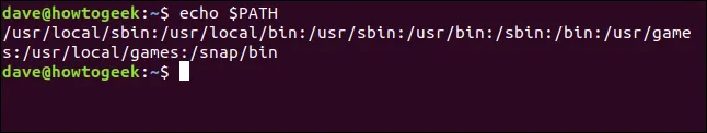 The "echo $PATH" command in a terminal window.