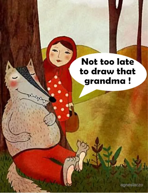 agnes laczo mese gyerekszoba grafikus illusztrator art print little red ridinghood piroska es a farkas contest.jpg