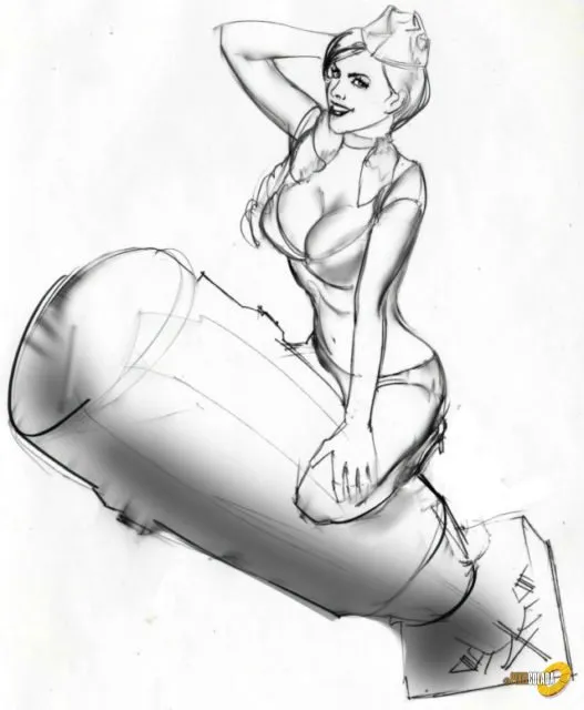 Six of six sketches. The client liked the face of #3 and the body of #6.