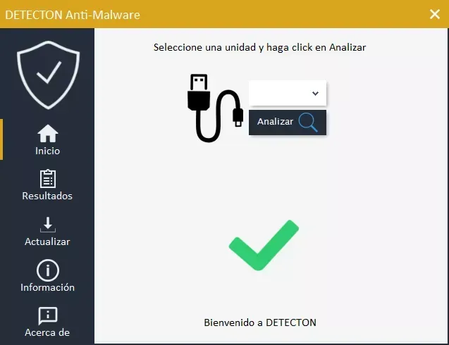 Pantalla principal, Detecton Anti-Malware