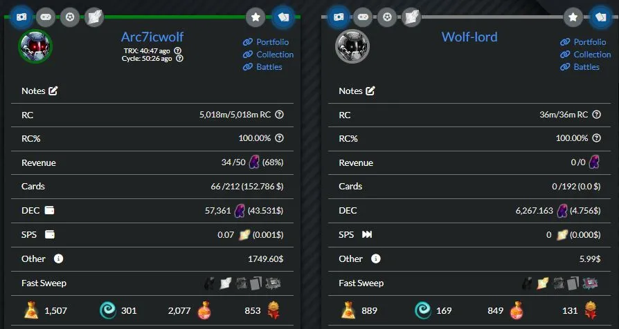 DEC balance