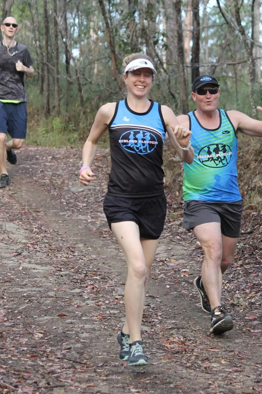 That was Caroline, with one of the other guys from our running group. They look like they were having fun, but... I wonder if they were just smiling for the camera too?!