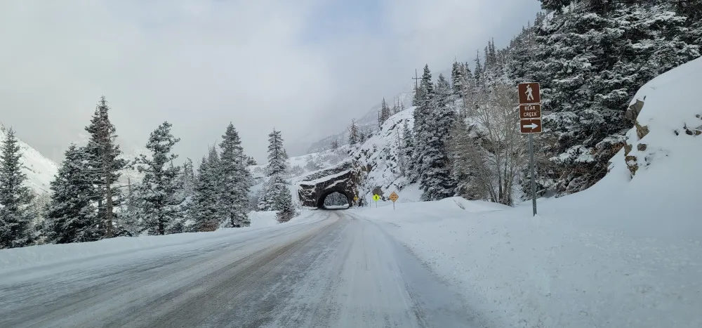 The Bear Creek Tunnel on the Million Dollar Highway; one of the most dangerous roads in the United States.