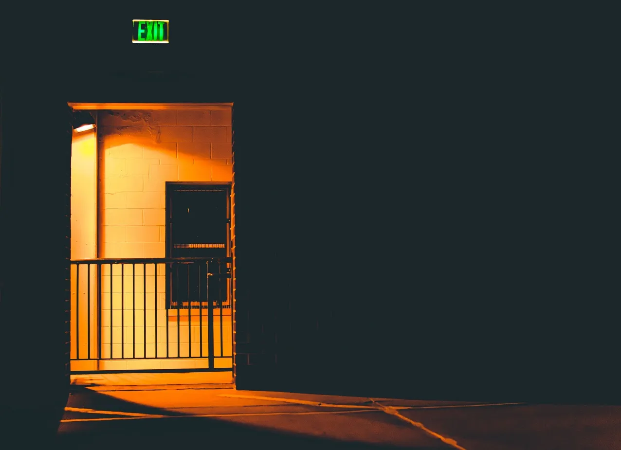Spooky exit sign