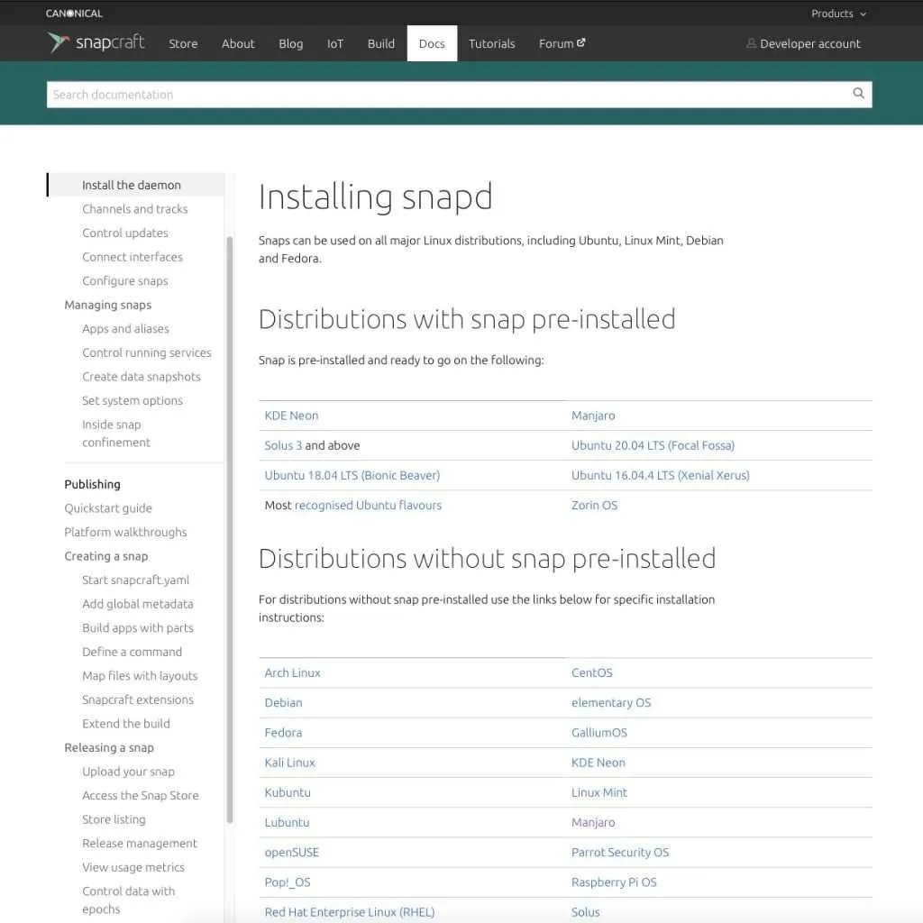 See if Snapd is already installed in your linux distro