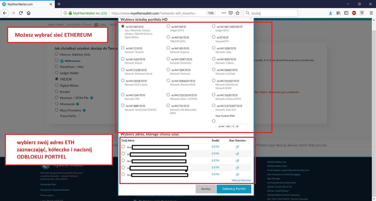 mszybowski.pl - trezor i myetherwallet 4 wybierz adres ETH z dolnej listy.png
