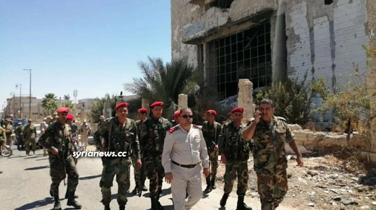 Syrian Arab Army units accompany Law enforcement units deployed in Daraa Balad.jpg
