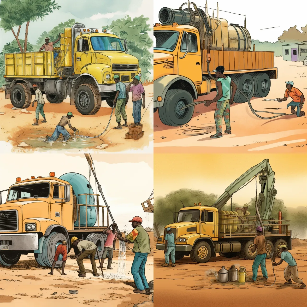 ackza_a_book_illustration_about_Africans_drilling_for_water_wi_91e38ff6-39a4-401d-8910-2e8528a3d2c9.webp