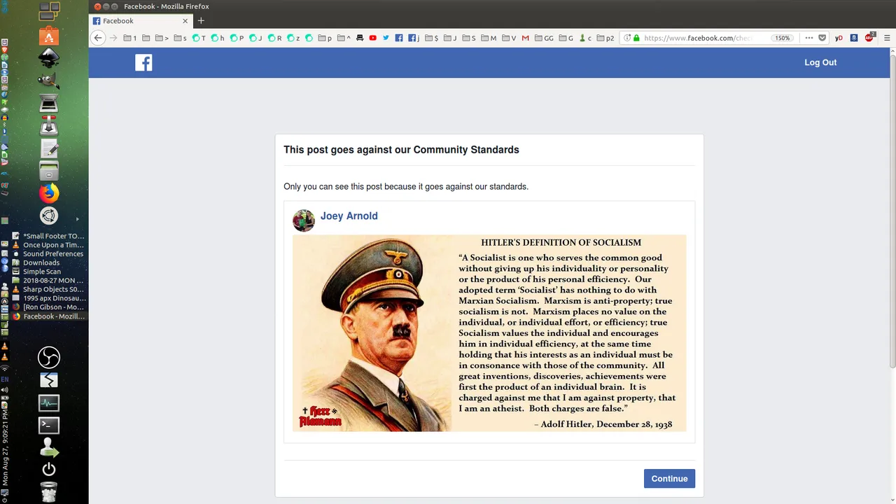 hitler ban facebook