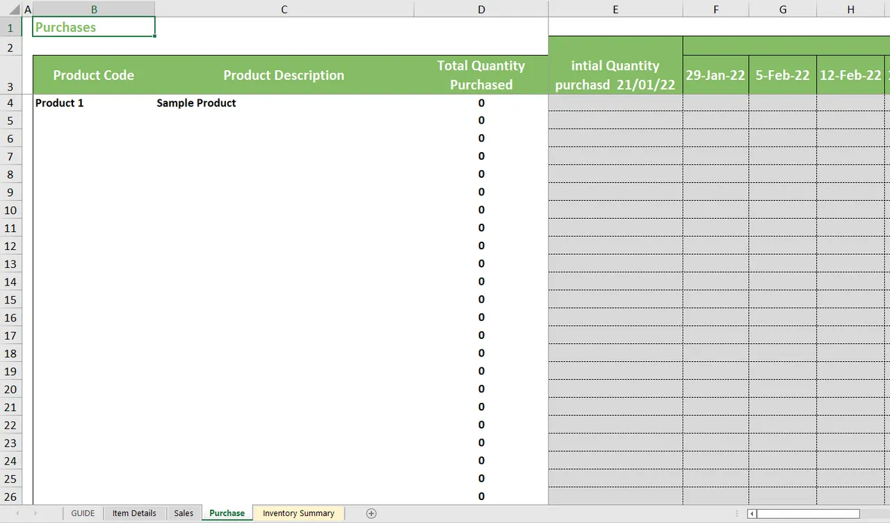 Simple Inventory Tracker Excel Template for Retail Business