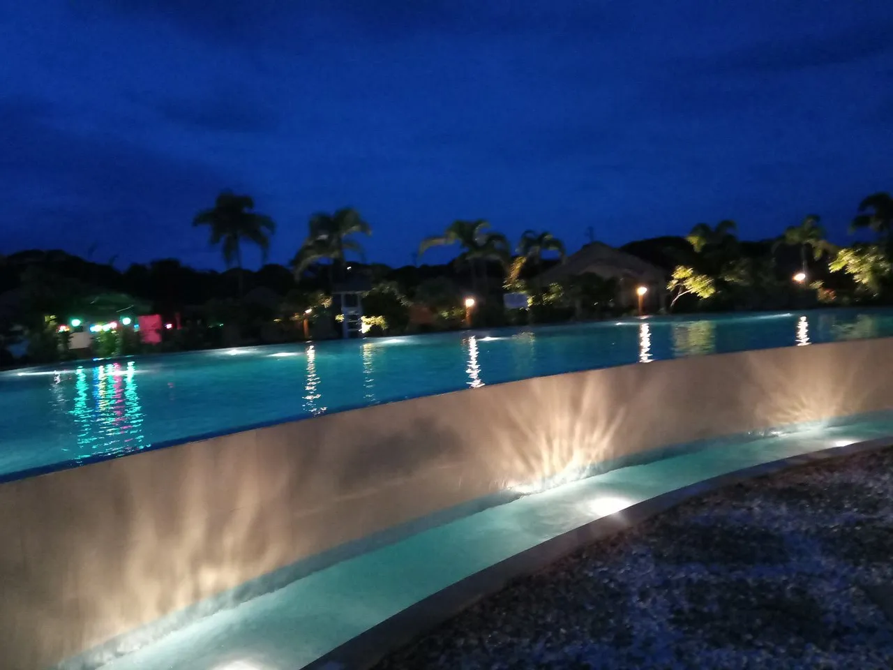 poolside at night