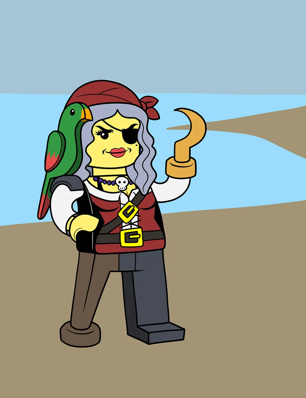 Lego Pirate Flat Colors