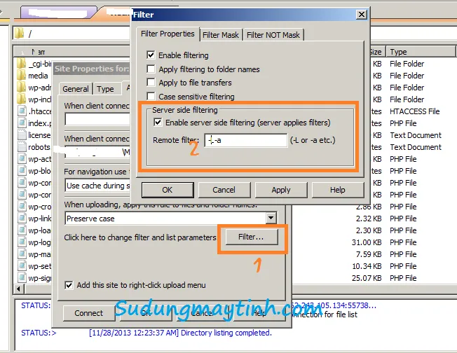 Cách hiện thị File HTACCESS trong CuteFTP