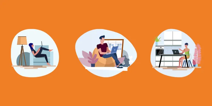 different people showing how they work from home