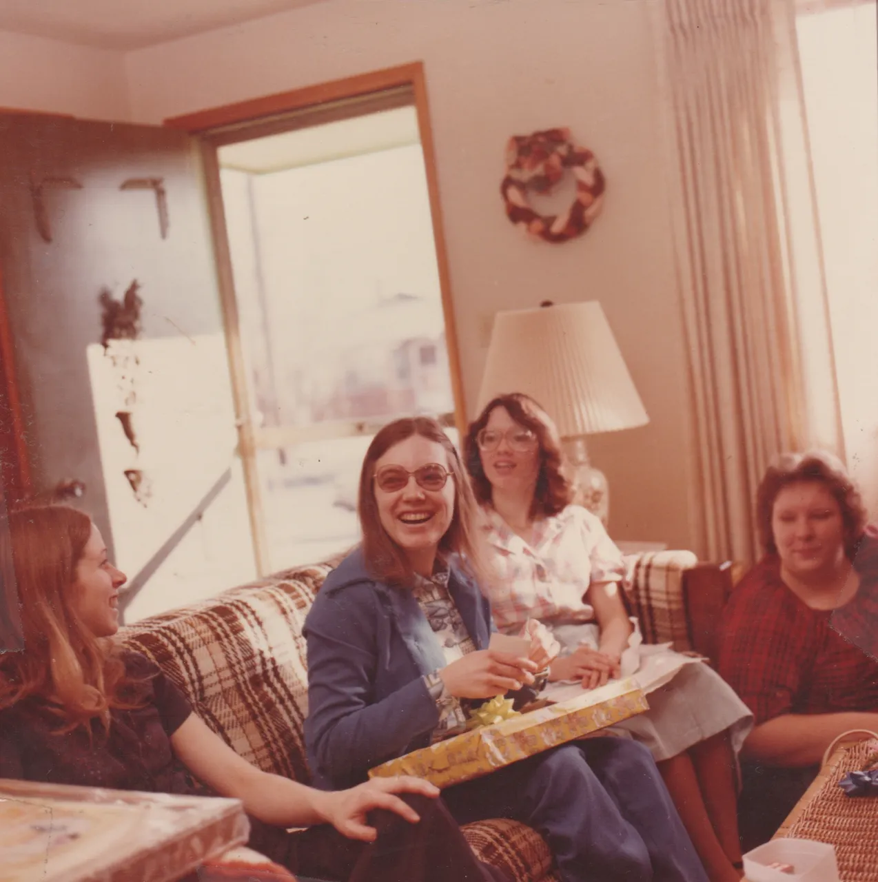 1980-01 - Marilyn, others, opening presents, baby shower.jpg