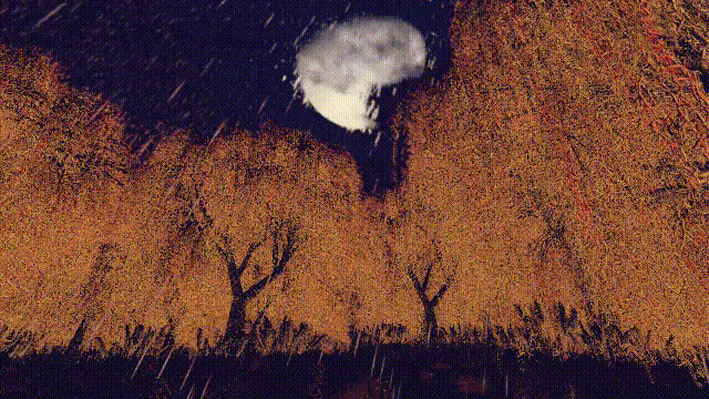 Rain on Glowing Willows