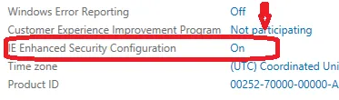 see the ie enhanced security configuration is on
