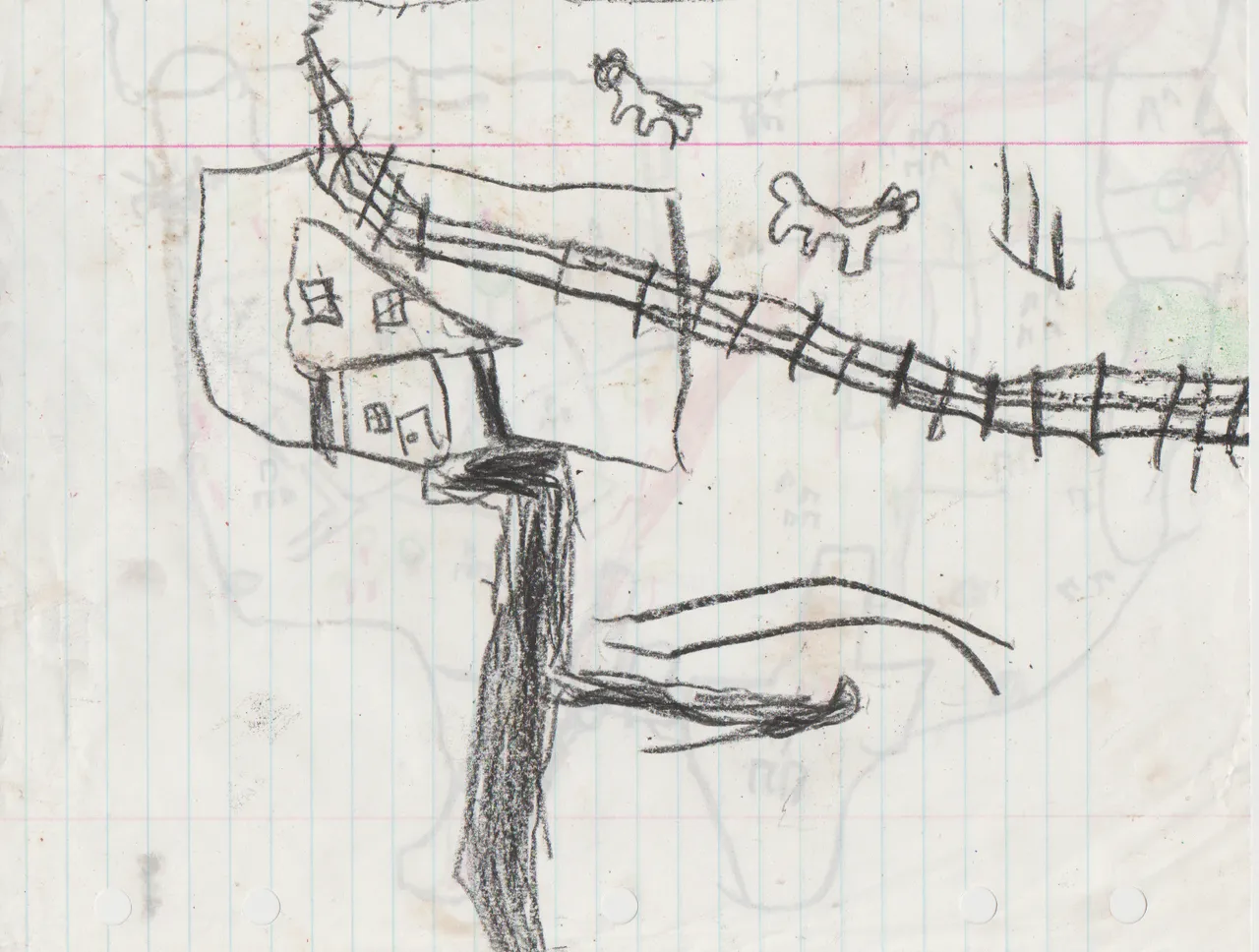 1993 maybe - USA map and house, fence, road, horses or other animals, maybe a tree house-2.png