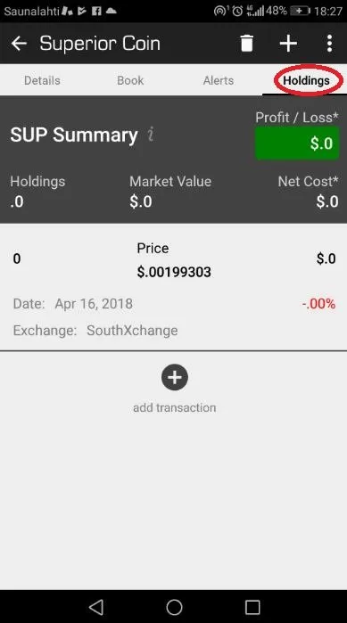 Adding SUP to Blockfolio App 10