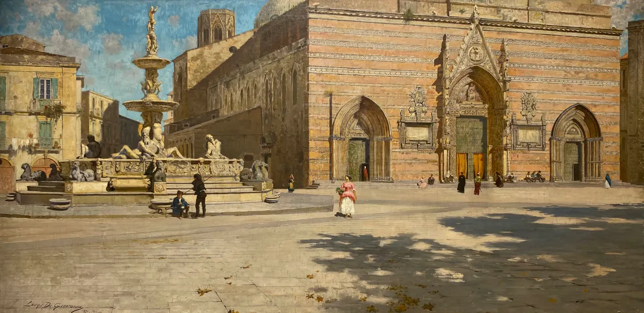 Luigi di Giovanni, Piazza Duomo di Messina, 1891, Museo Regionale Interdisciplinare di Messina