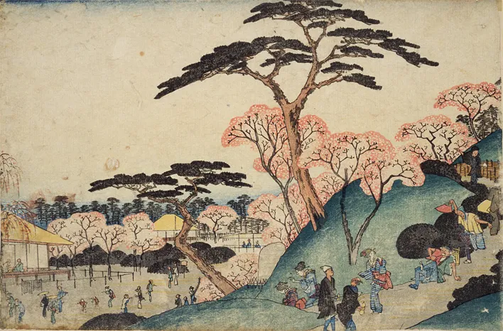 a woodblock print by hiroshige