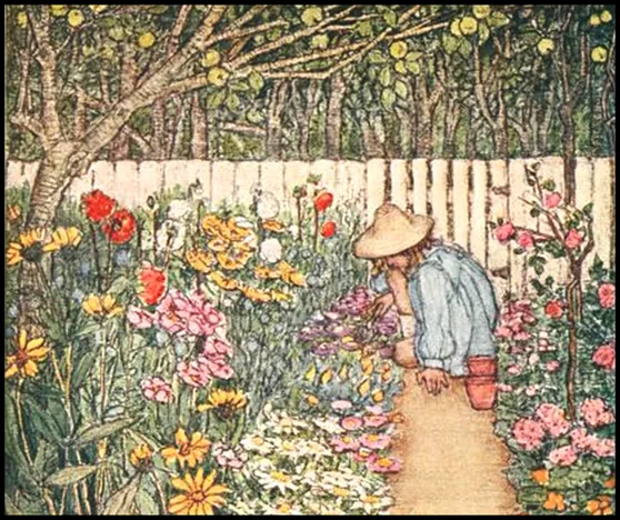 art picture of child kneeling working in a flower bed resized.png