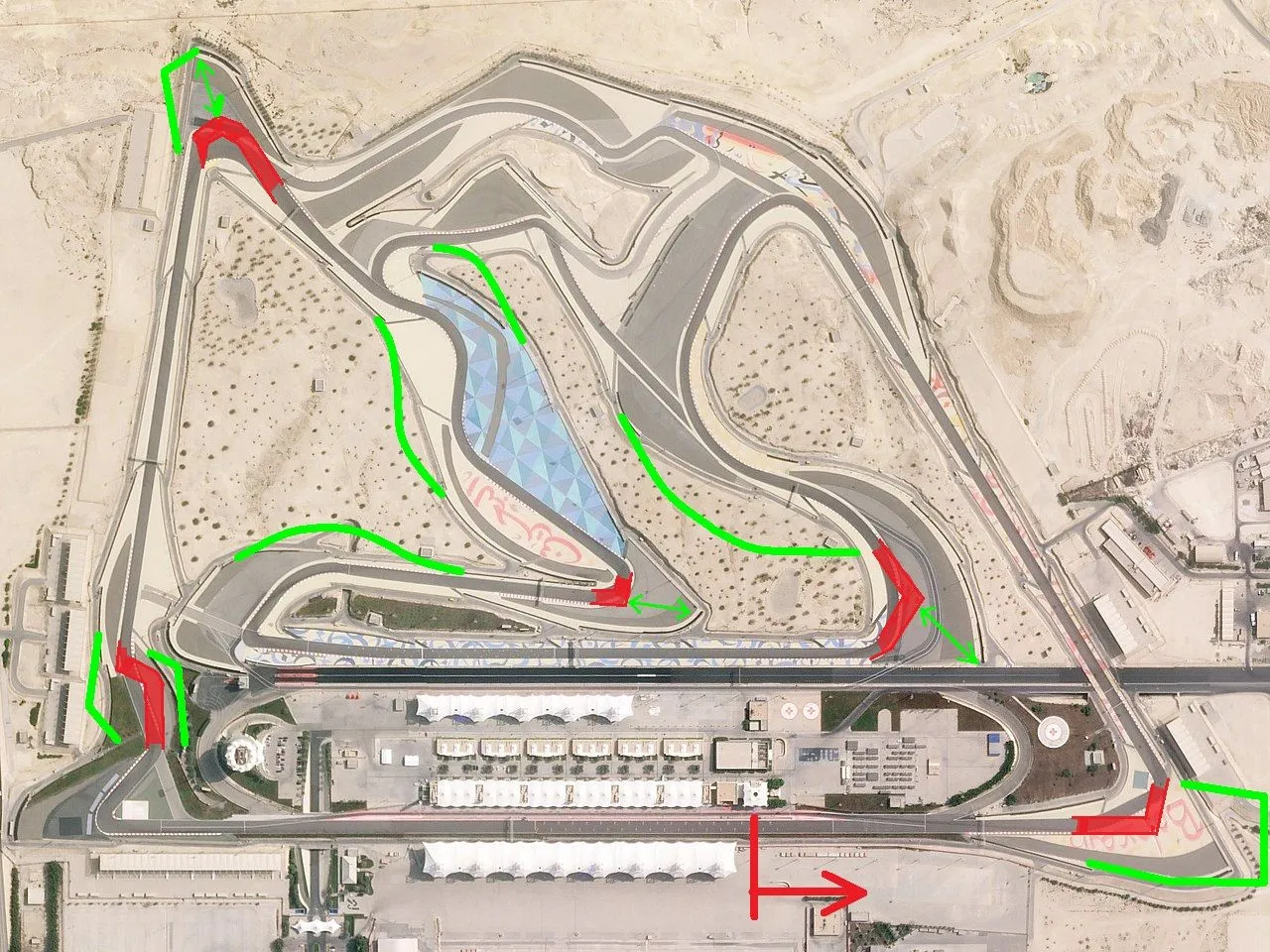 Sakhir en reversa Backwards F1 sentido contrario.jpg