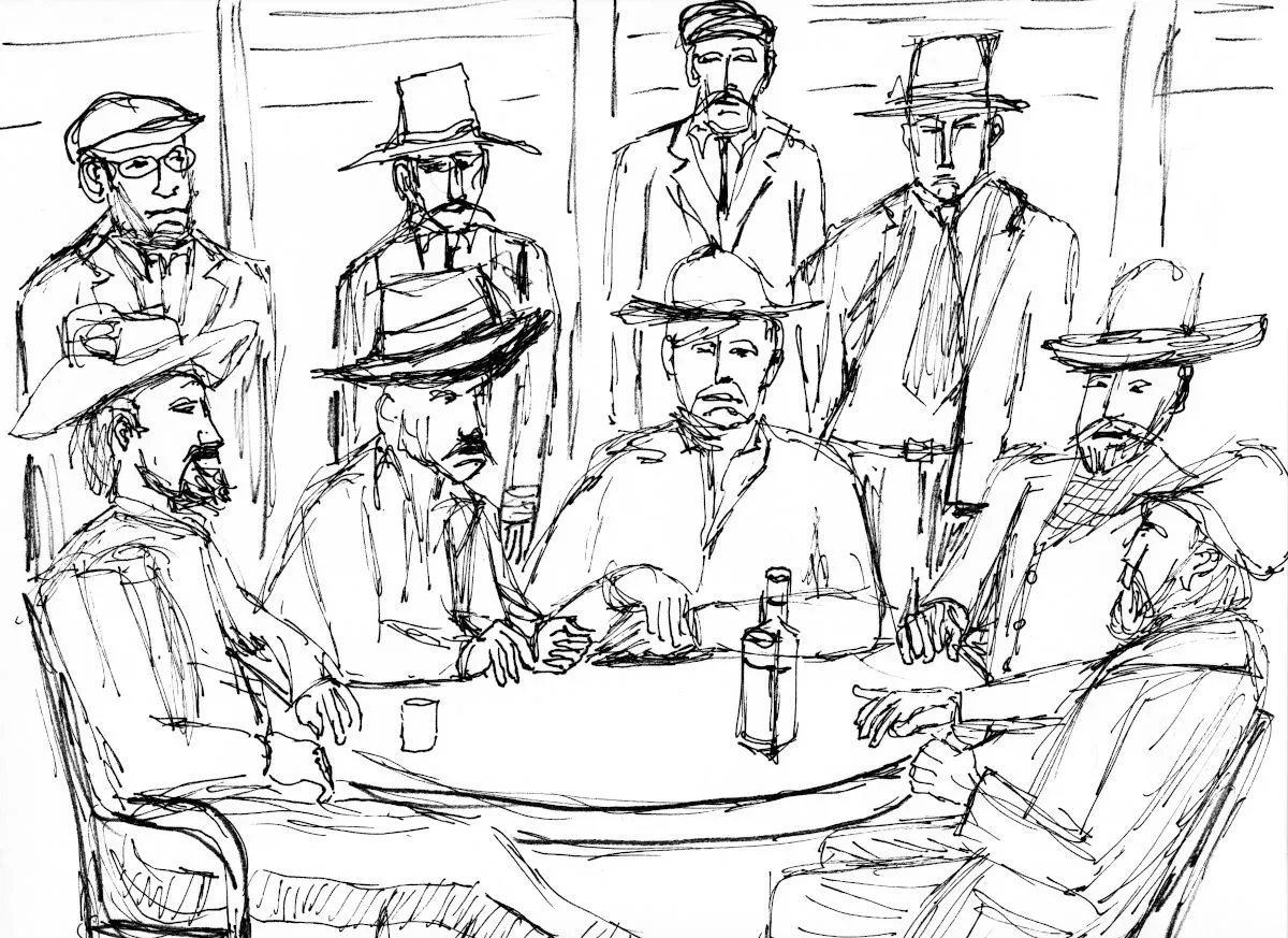 forrest_old_west_gamblers_2_ink_on_paper_9x12_2013_w.jpg