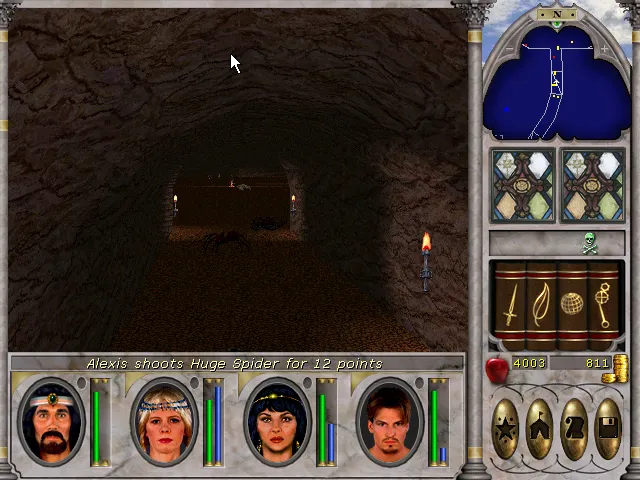 clearing out spiders in the north cavern of Temple of Baa  in might and magic vi.png