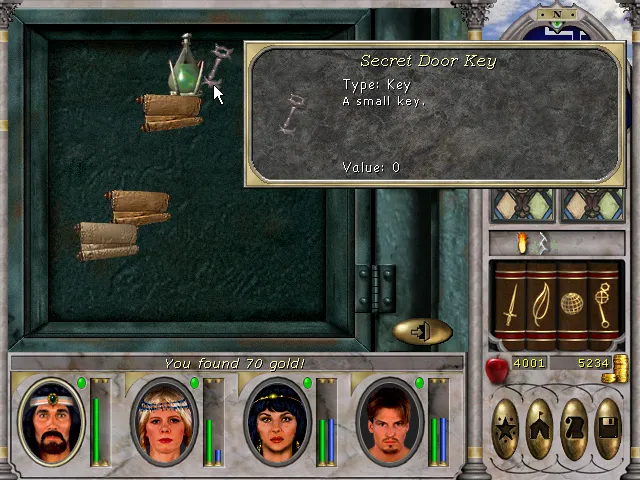 secret door key in the temple of baa might and magic vi.png