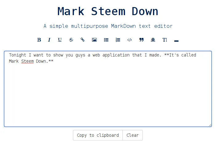 Mark Steem Down demonstration