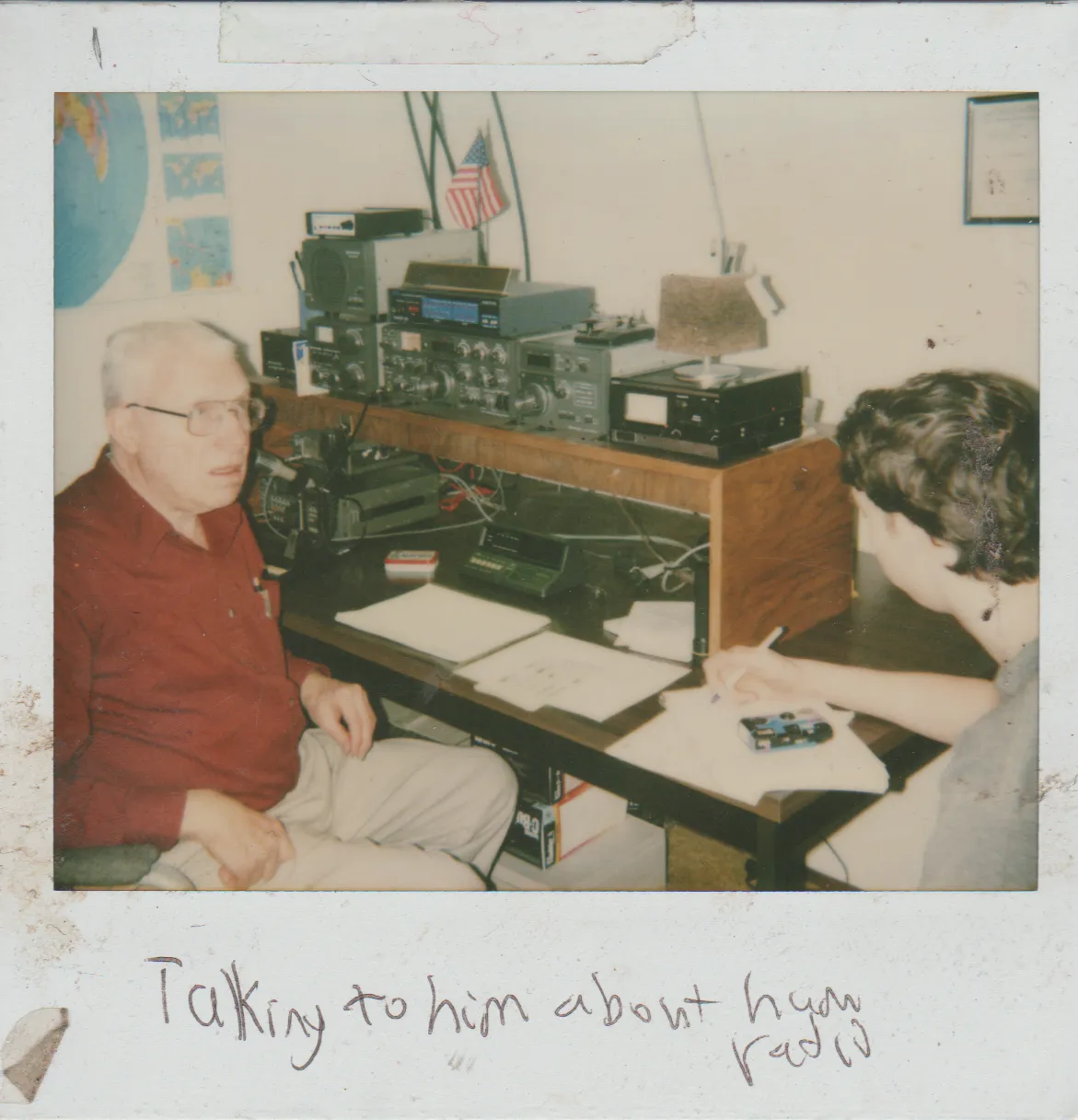 2000-03 - Ham Radio, Rick Arnold Senior Project in High School, talking to him about it, full photo.png