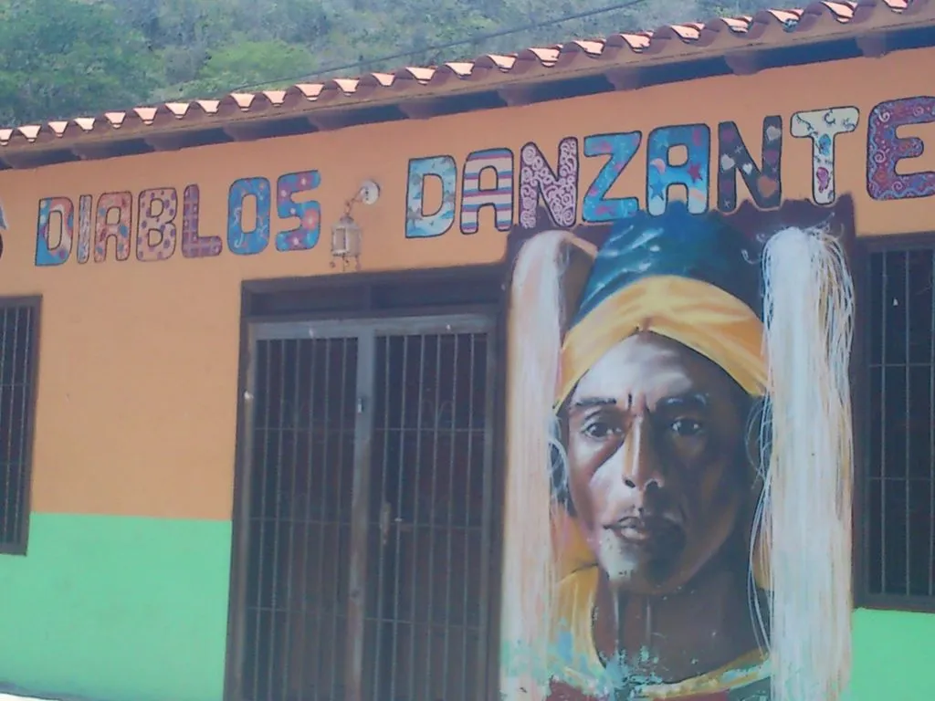 Mural of the Diablos Danzantes the most popular traditional festival in Chuao - Mural de los Diablos Danzantes la fiesta tradicional mas popular de Chuao/