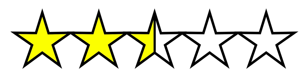 Image result for 2.5/5 rating stars