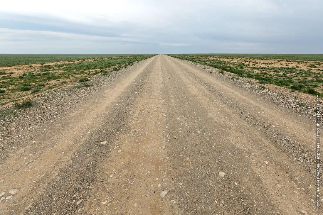 дорога в казахской степи