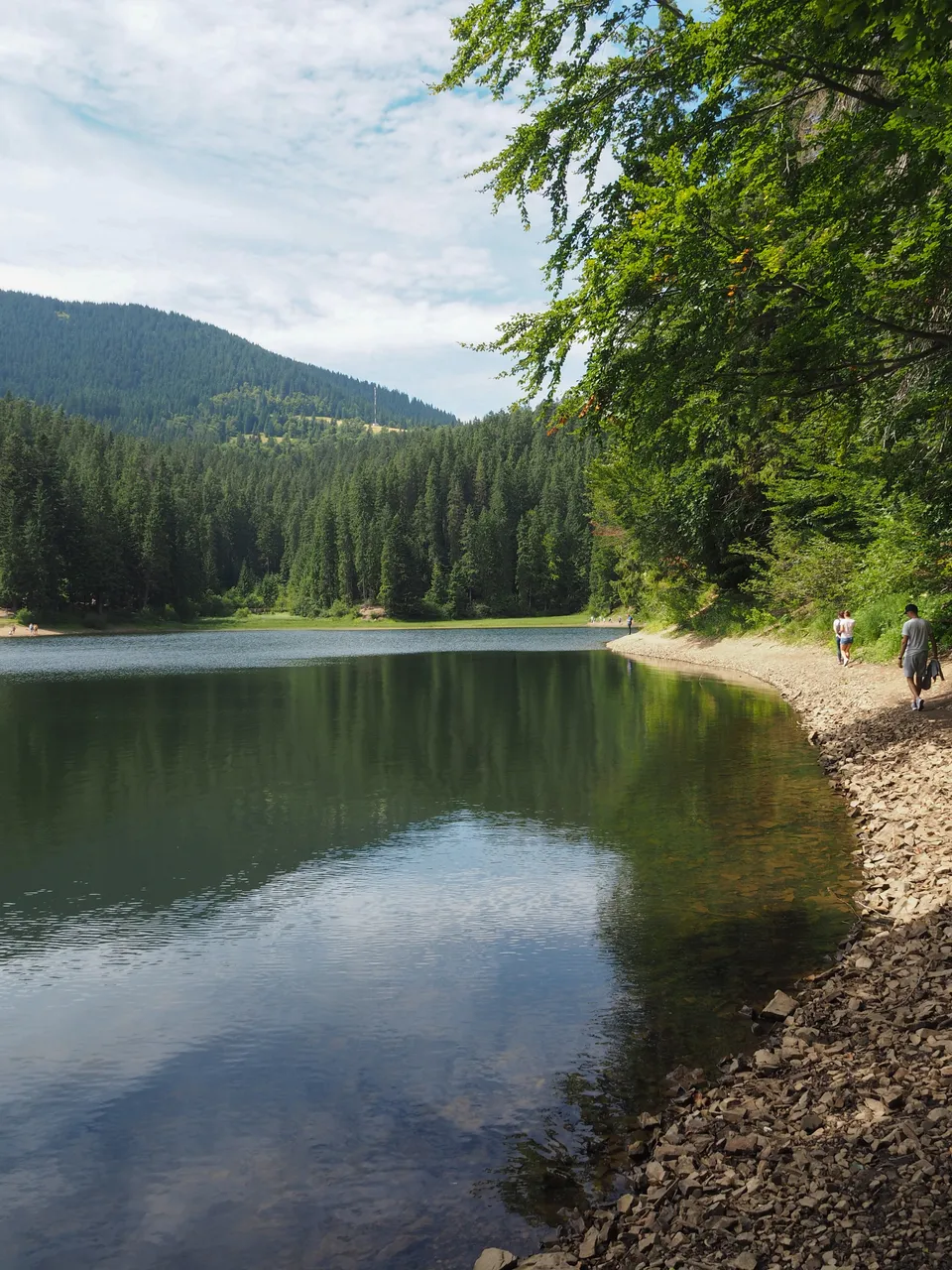 The water in the lake is very clean