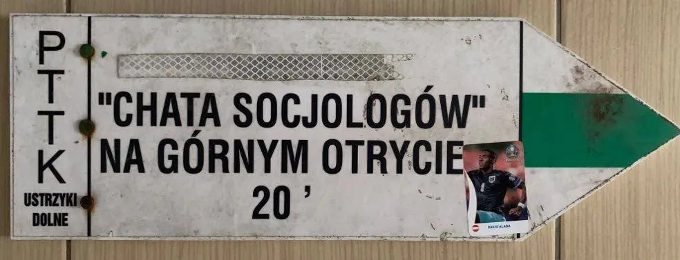 Oryginalna tabliczka szlakowa - Chata Socjologów