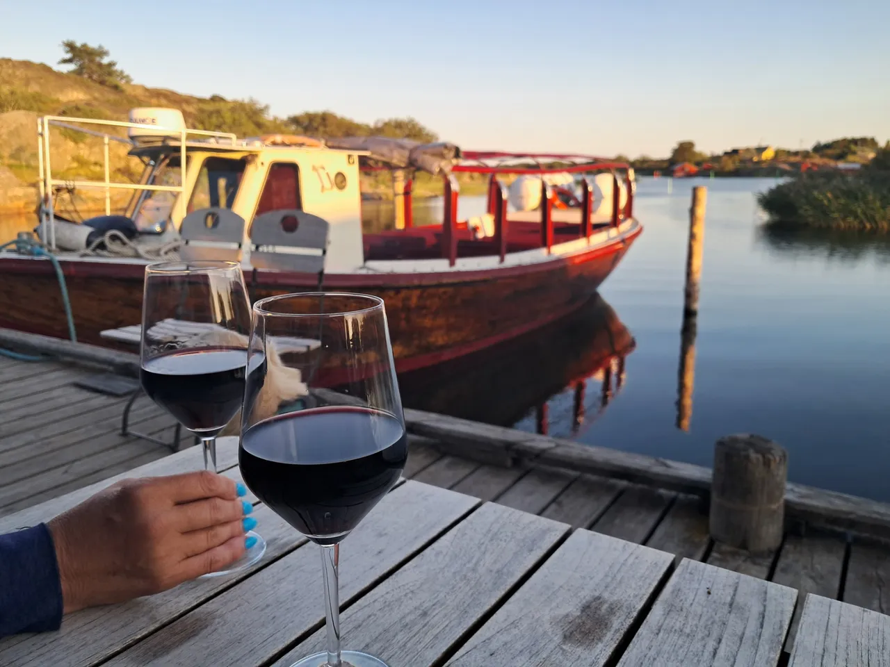 Enjoying a glass of wine