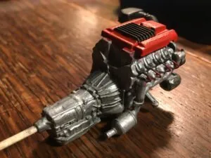 building scale model Camaro engine
