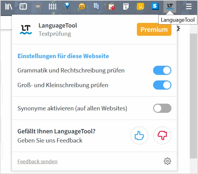 Firefox: LanguageTool mit grundlegenden Anpassungen