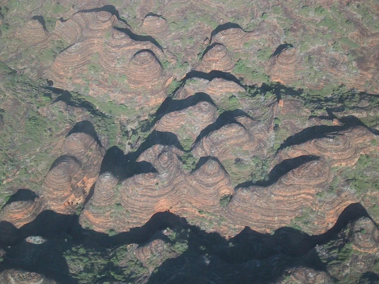 australia-bungle bungle range from small plane