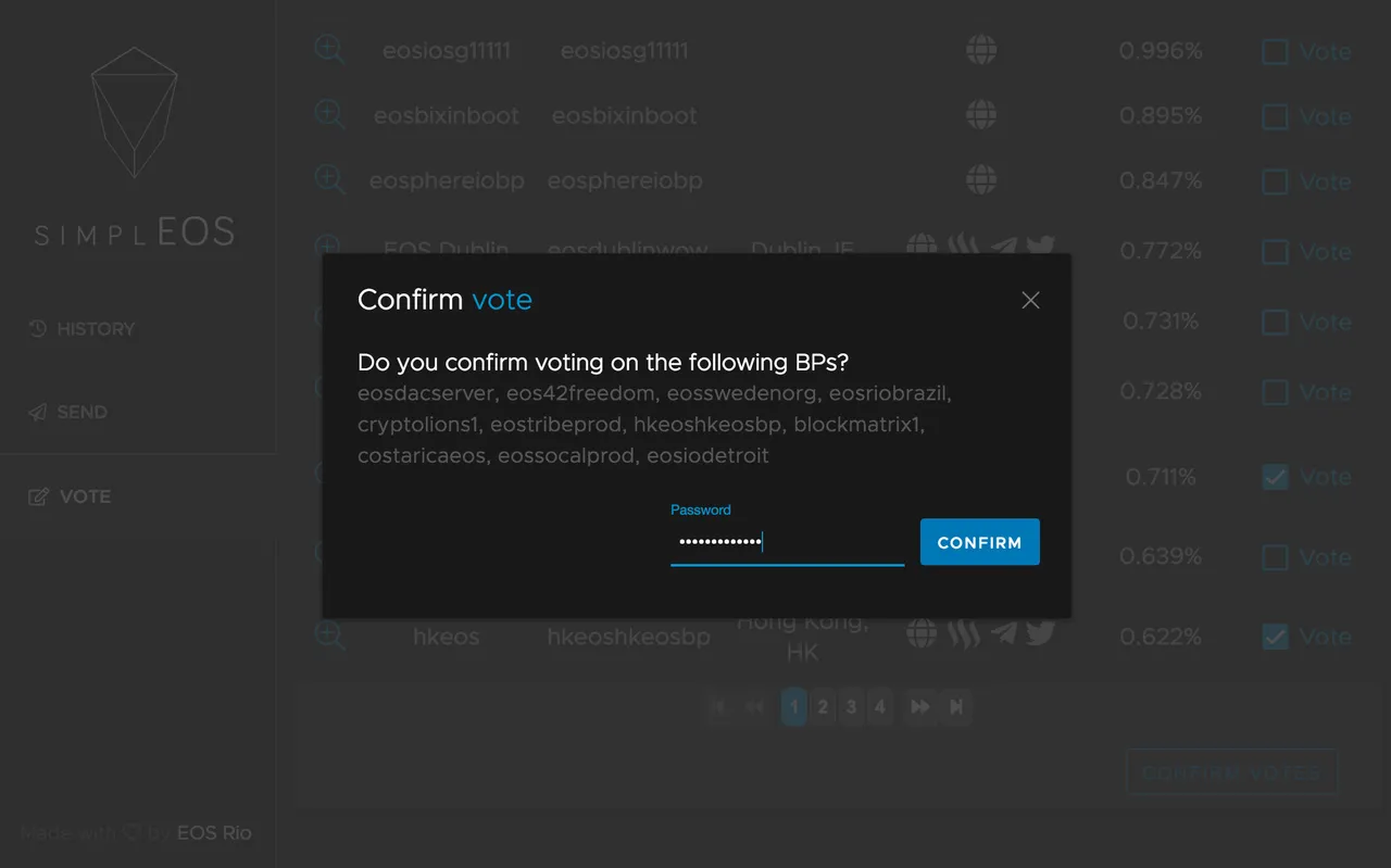 Confirm votes