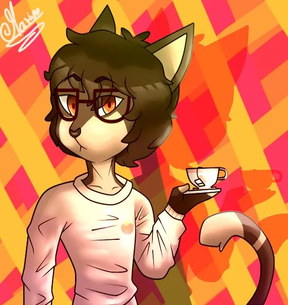 Gato con lentes y una taza de te.png