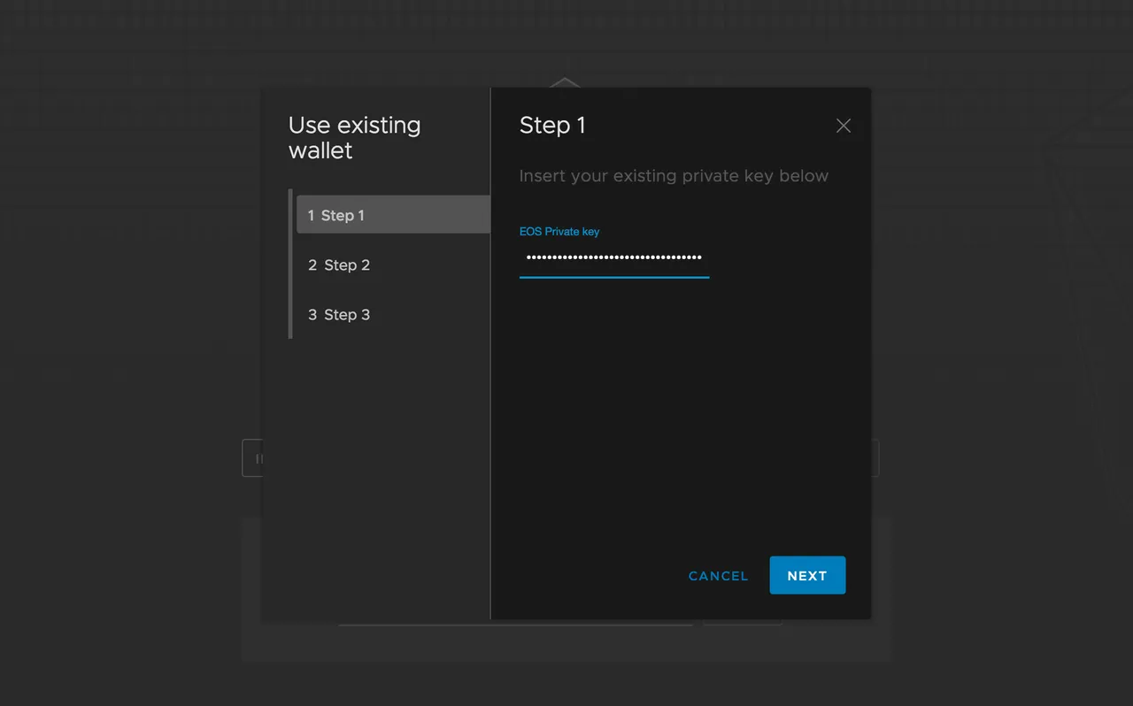 Import your EOS account