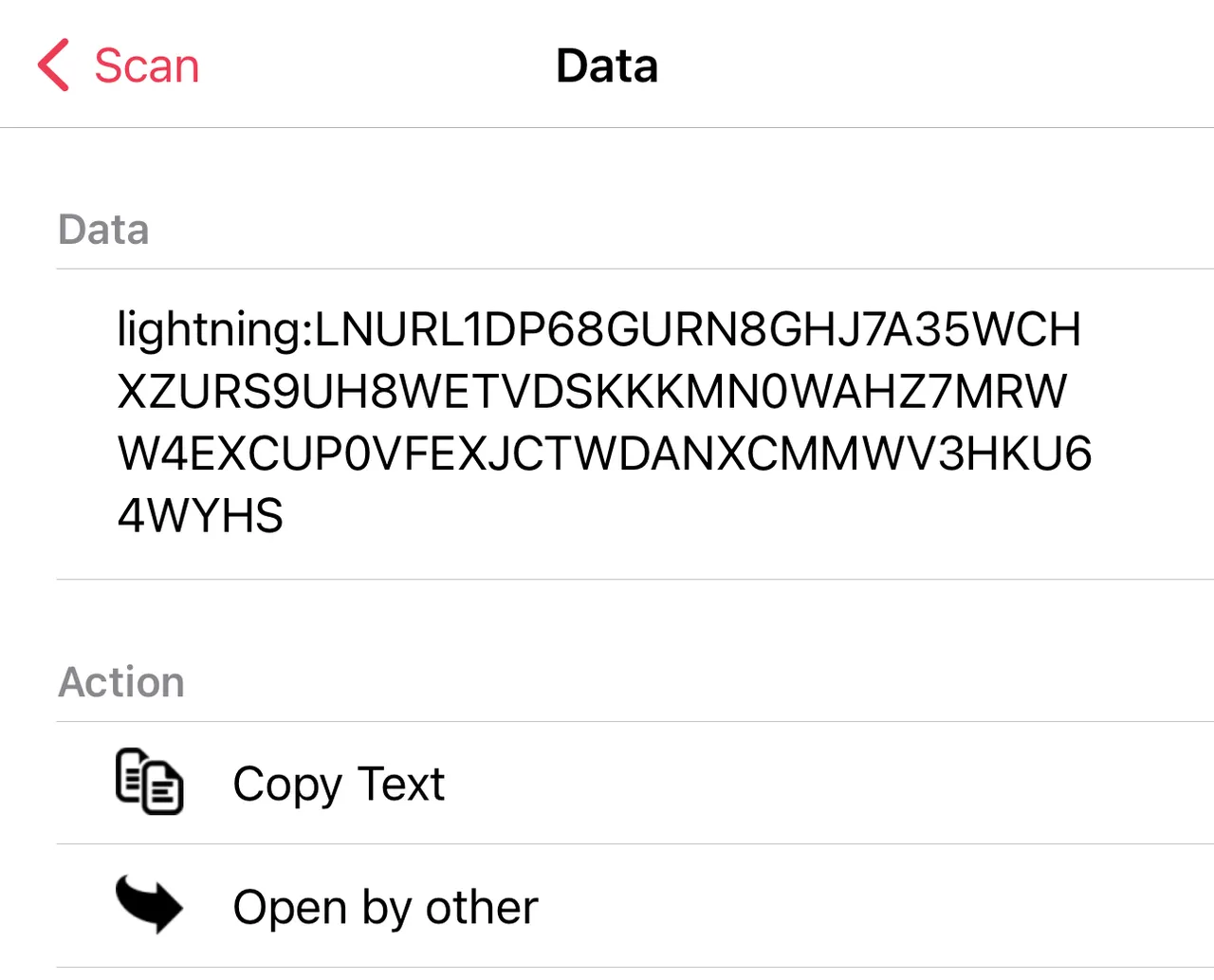 phone scans a lightning address