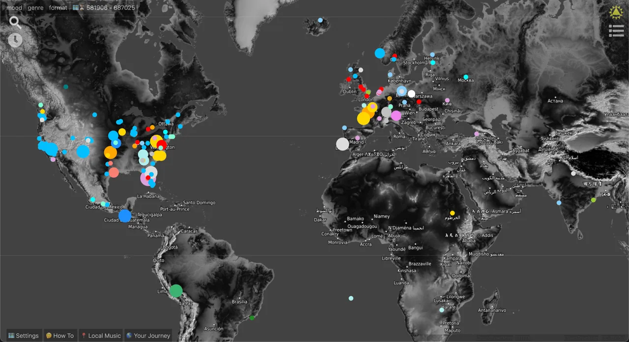 Every colorful dot on cXc.world is undiscovered music