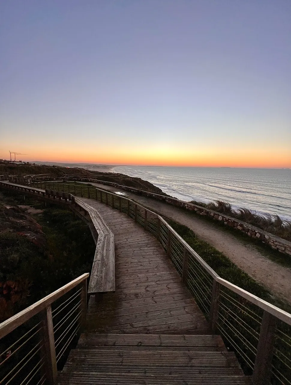 Calm Sunset upon the Atlantic Coast,Foz do Arelho, Portugal, 2023