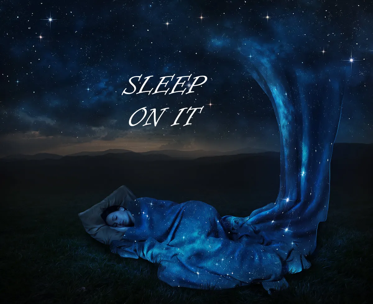 awomansleepsunderablanketmadeofstars saying sleep on it.jpg